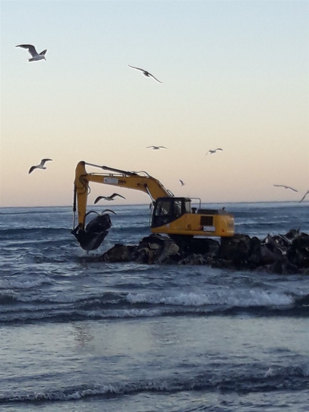 Excavadora en obra